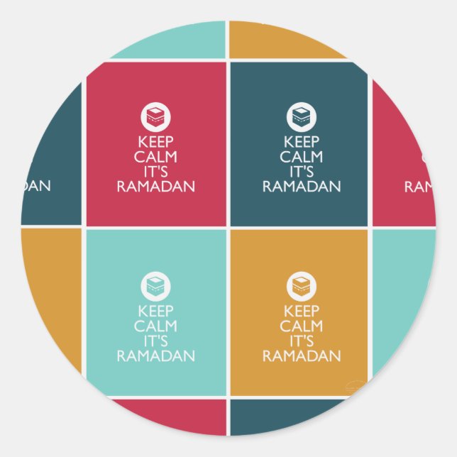 keep calm and its ramadan - all colors classic round sticker (Front)