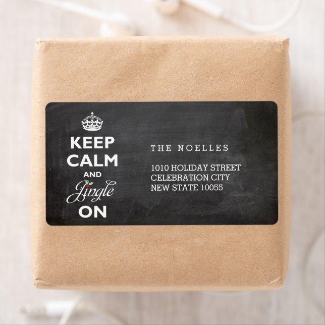 Keep Calm And Jingle On Chalkboard Funny Holiday (Insitu)