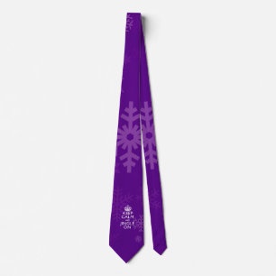 Keep Calm And Jingle On Purple Tie