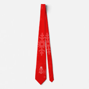 Keep Calm And Jingle On Red Tie