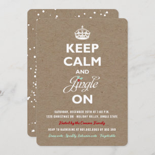 Keep Calm and Jingle Rustic Holiday Party Invite
