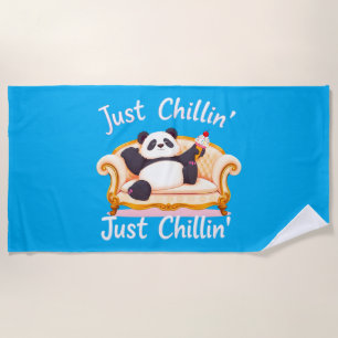 Keep Calm and Just Chillin' with Ice Cream Beach Towel
