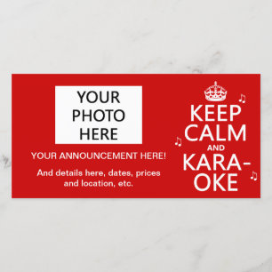 Keep Calm and Karaoke (customise colour) Announcement
