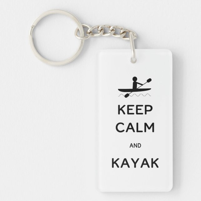 Keep Calm and Kayak Key Ring (Front)