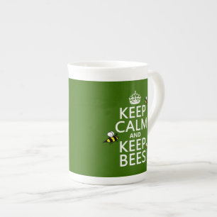 Keep Calm and Keep Bees - all colours Bone China Mug