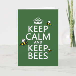 Keep Calm and Keep Bees - all colours Card