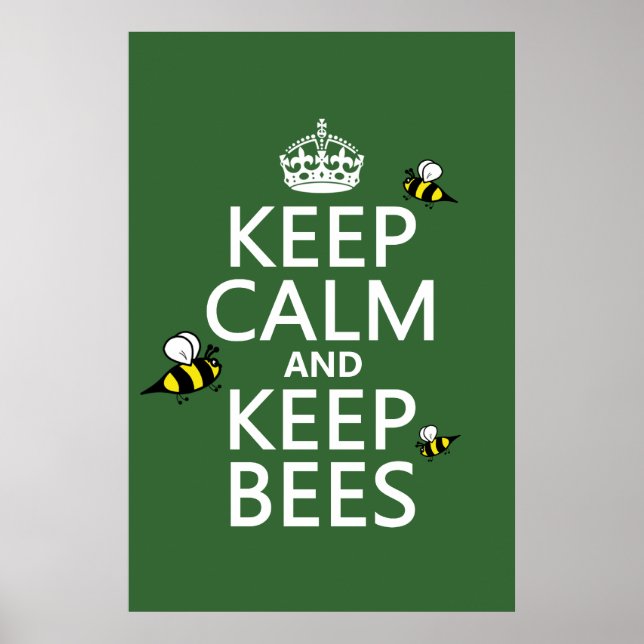 Keep Calm and Keep Bees - all colours Poster (Front)