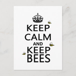 Keep Calm and Keep Bees Postcard