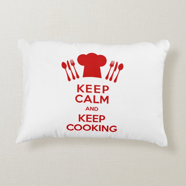 Keep Calm and Keep Cooking Decorative Cushion (Back)