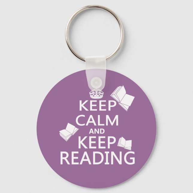 Keep Calm and Keep Reading Key Ring (Front)