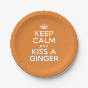 Keep calm and kiss a ginger paper plate