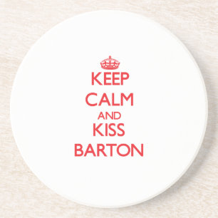 Keep Calm and Kiss Barton Coaster