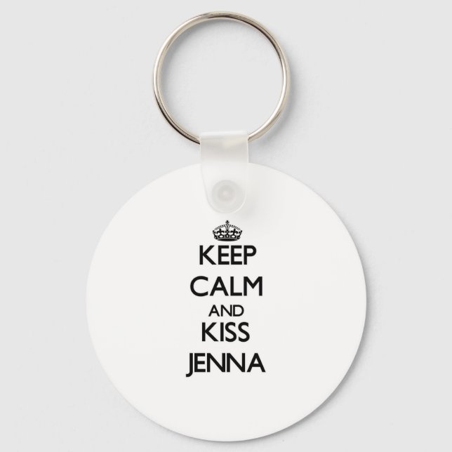 Keep Calm and kiss Jenna Key Ring (Front)