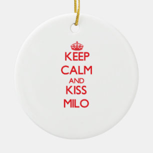 Keep Calm and Kiss Milo Ceramic Tree Decoration