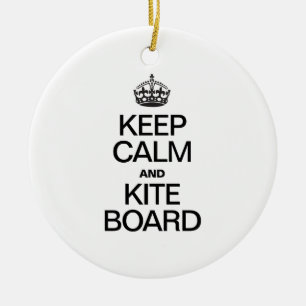 KEEP CALM AND KITE BOARD CERAMIC TREE DECORATION