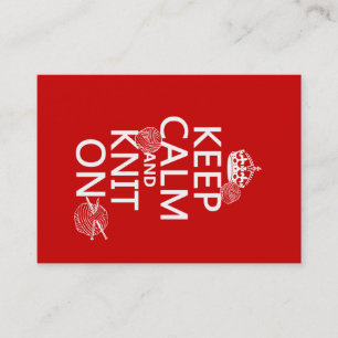 Keep Calm and Knit On - all colours Business Card