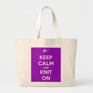 Keep Calm and Knit On Jumbo Tote Bag