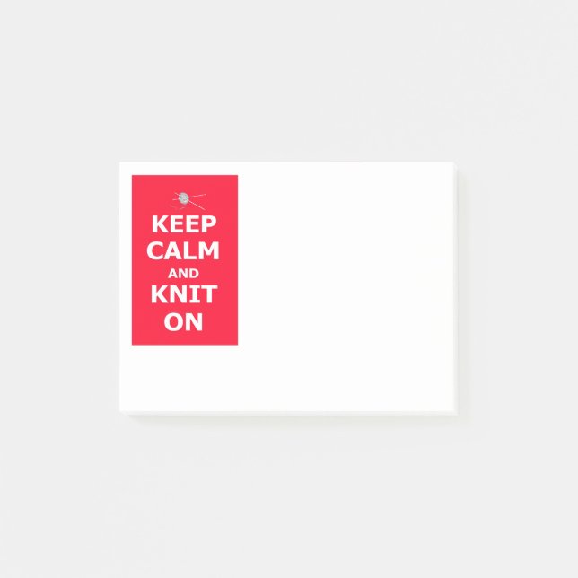 Keep Calm and Knit On Post-it Notes (Front)