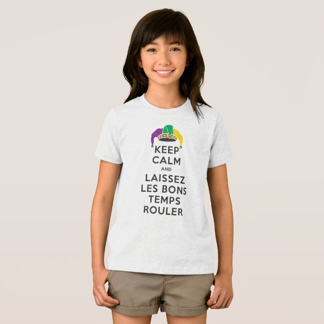KEEP CALM and LAISSEZ LES BONS TEMPS ROULER Tri-Blend Shirt (Front Full)