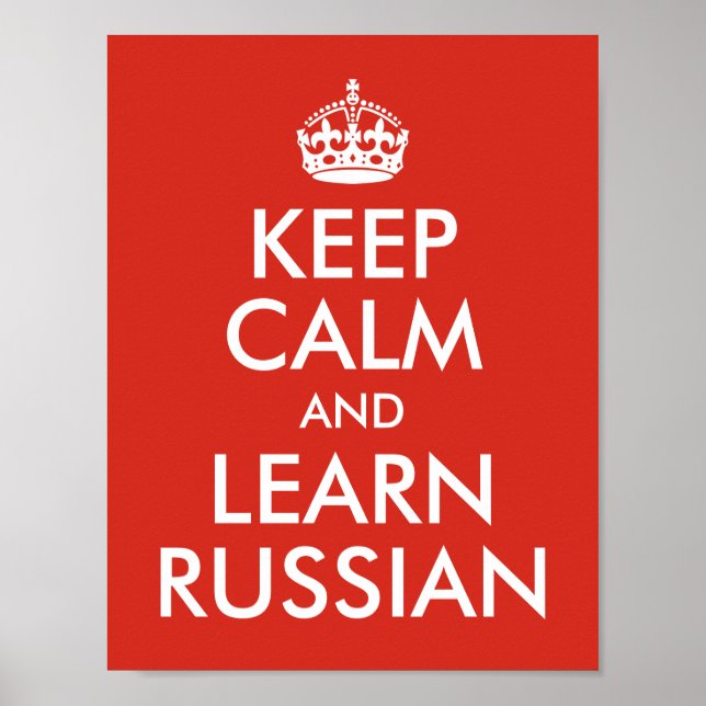 Keep Calm and Learn Russian Poster (Front)