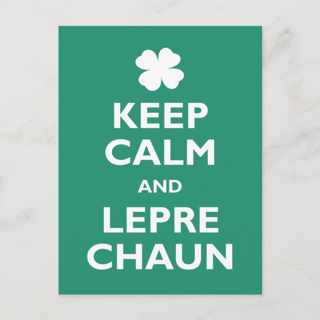 Keep Calm and Leprechaun Postcard (Front)