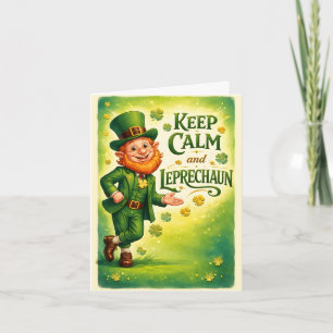 Keep Calm and Leprechaun St. Patrick's Day Card