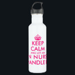 Keep calm and let an RN nurse handle it funny big 710 Ml Water Bottle<br><div class="desc">Keep calm and let an RN nurse handle it funny big stainless steel water bottle. Create your own personalised 'Keep calm and carry on' parody. Modern typography template with pink crown. Personalised nursing gift ideas for friends, family, registered nurse, RN, nursing school graduate, doctor, medic, emergency responder, rescue personnel, co...</div>