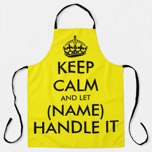 Keep calm and let handle it cool yellow BBQ apron