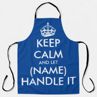 Keep calm and let handle it funny large blue BBQ