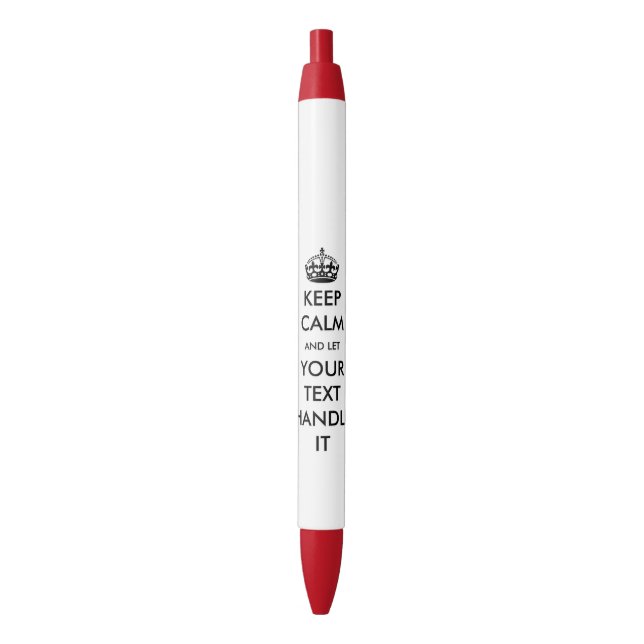 Keep calm and let handle it funny office humour blue ink pen (Front Vertical)