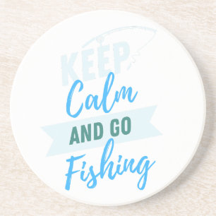 Keep Calm And Let's Go Fishing Design, Fishing Coaster