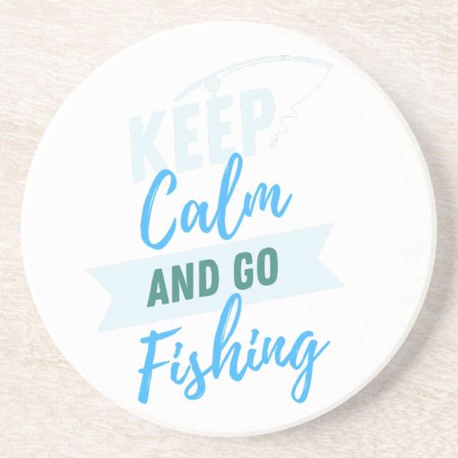 Keep Calm And Let's Go Fishing Design, Fishing  Coaster (Front)
