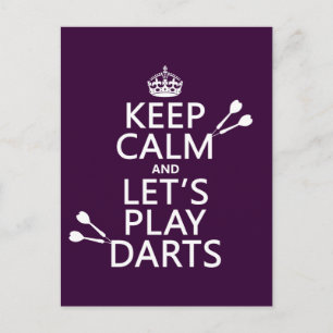 Keep Calm and Let's Play Darts Postcard