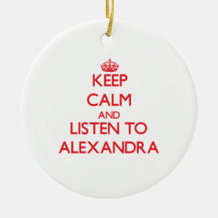 Keep Calm and listen to Alexandra Ceramic Tree Decoration