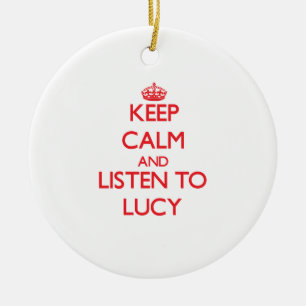 Keep Calm and listen to Lucy Ceramic Tree Decoration