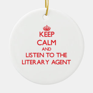 Keep Calm and Listen to the Literary Agent Ceramic Tree Decoration