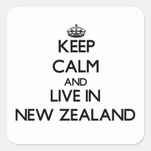 Keep Calm and Live In New Zealand Square Sticker