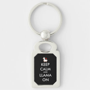 Keep Calm and Llama On Key Ring