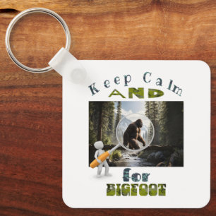 Keep Calm and Look for Bigfoot best bigfoot Key Ring