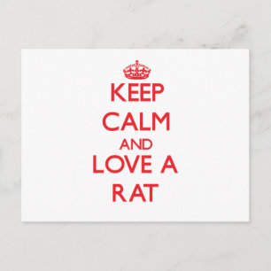 Keep calm and Love a Rat Postcard