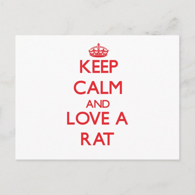Keep calm and Love a Rat Postcard (Front)