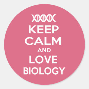 Keep Calm and Love Biology Classic Round Sticker