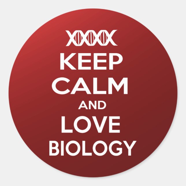 Keep Calm and Love Biology Classic Round Sticker (Front)