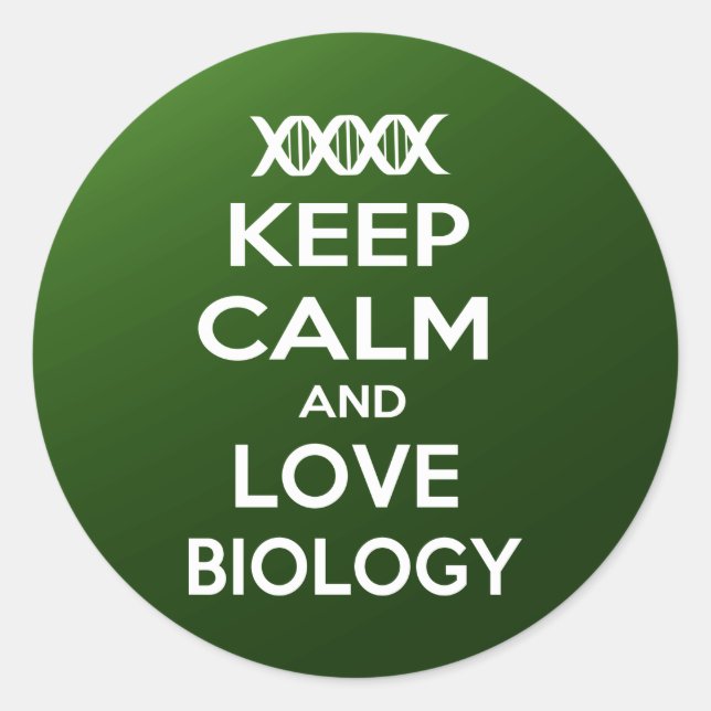 Keep Calm and Love Biology Classic Round Sticker (Front)