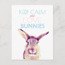 Keep calm and love bunnies Greeting Card
