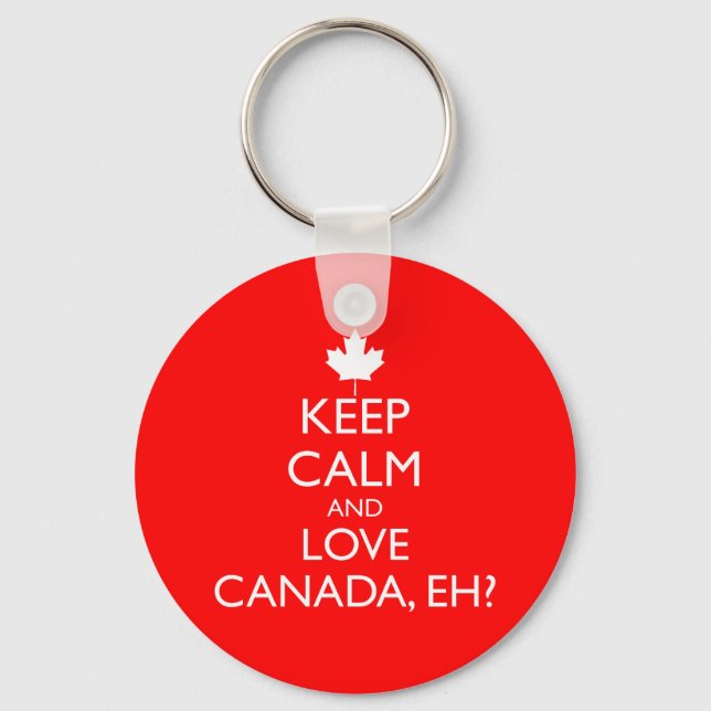 KEEP CALM AND LOVE CANADA, EH? KEY RING (Front)