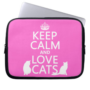 Keep Calm and Love Cats Laptop Sleeve