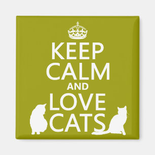 Keep Calm and Love Cats Magnet