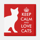 Keep calm and love cats magnet | Customisable