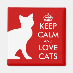 Keep calm and love cats magnet Customisable